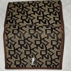 DKNY Black and Tan Monogram Card Holder